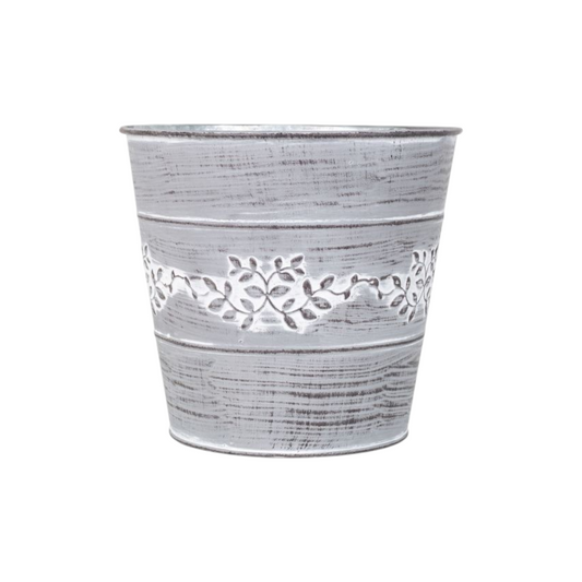 Leafy Vine Tin Pail Planter - 18cm