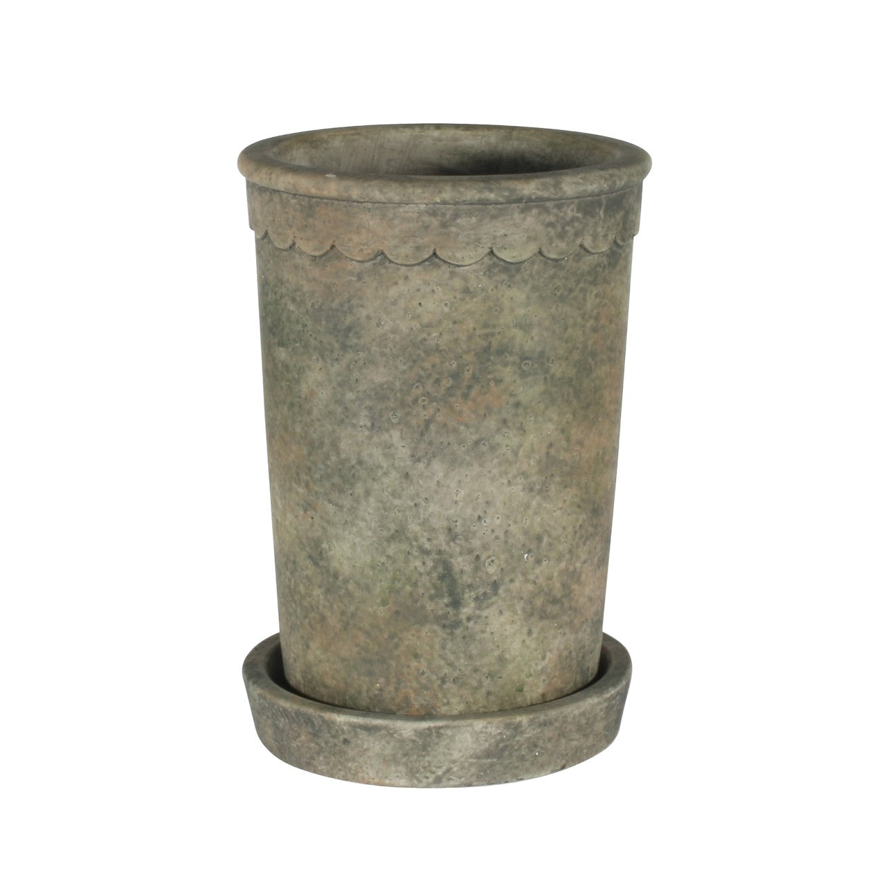 Cement Plant Pot & Saucer