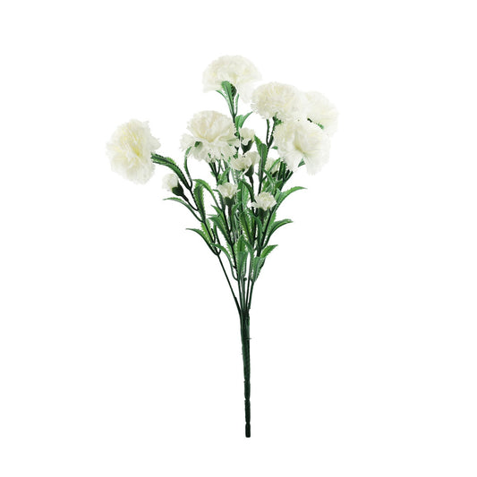 Artificial Ivory Carnation Bunch 38cm