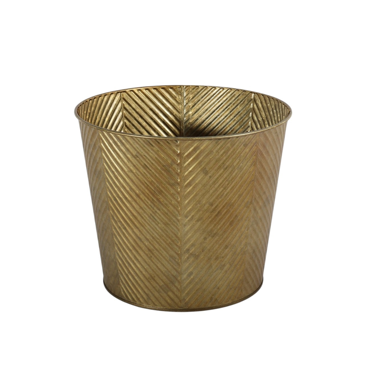 Gold Antique Wash Zinc Planter