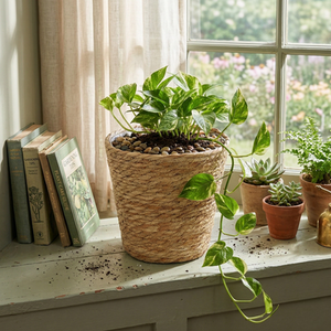 Seagrass Planter Basket Lined 19.5cm