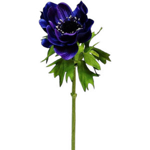 Artificial Dark Purple Botanica Anemone Stem 42cm