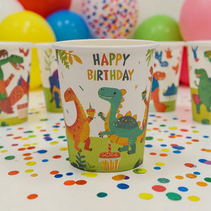 Pack of 8 Dinosaur Birthday Party Paper Cups