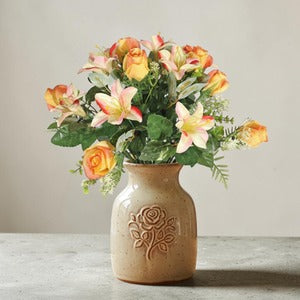 Artificial Orange Mixed Bunch Bouquet 38cm