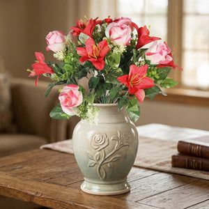 Artificial Mixed Pink Rose and Lily Bunch Bouquet 38cm