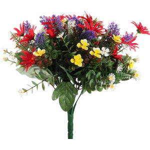 Red Wild Daisy Bush With 12 Stems 34cm