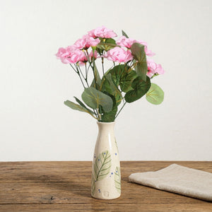 Artificial Pink Geranium Bush 7 Stems 30cm