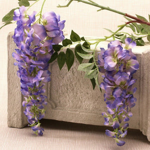 Artificial Violet Wisteria Spray (2-Headed) 90cm