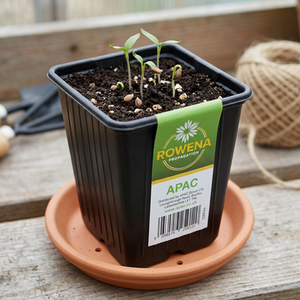Pack of 12 9cm Square Black Seed Plant Pots