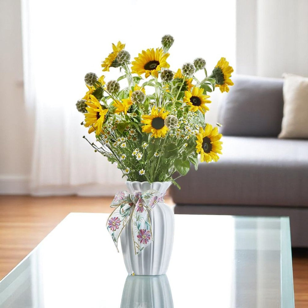 White Ceramic Flower Vase