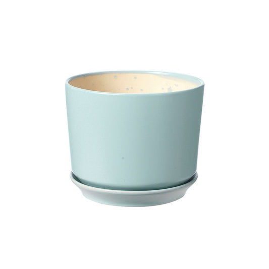 Ceramic Footed Plant Pot - Duck Egg Blue