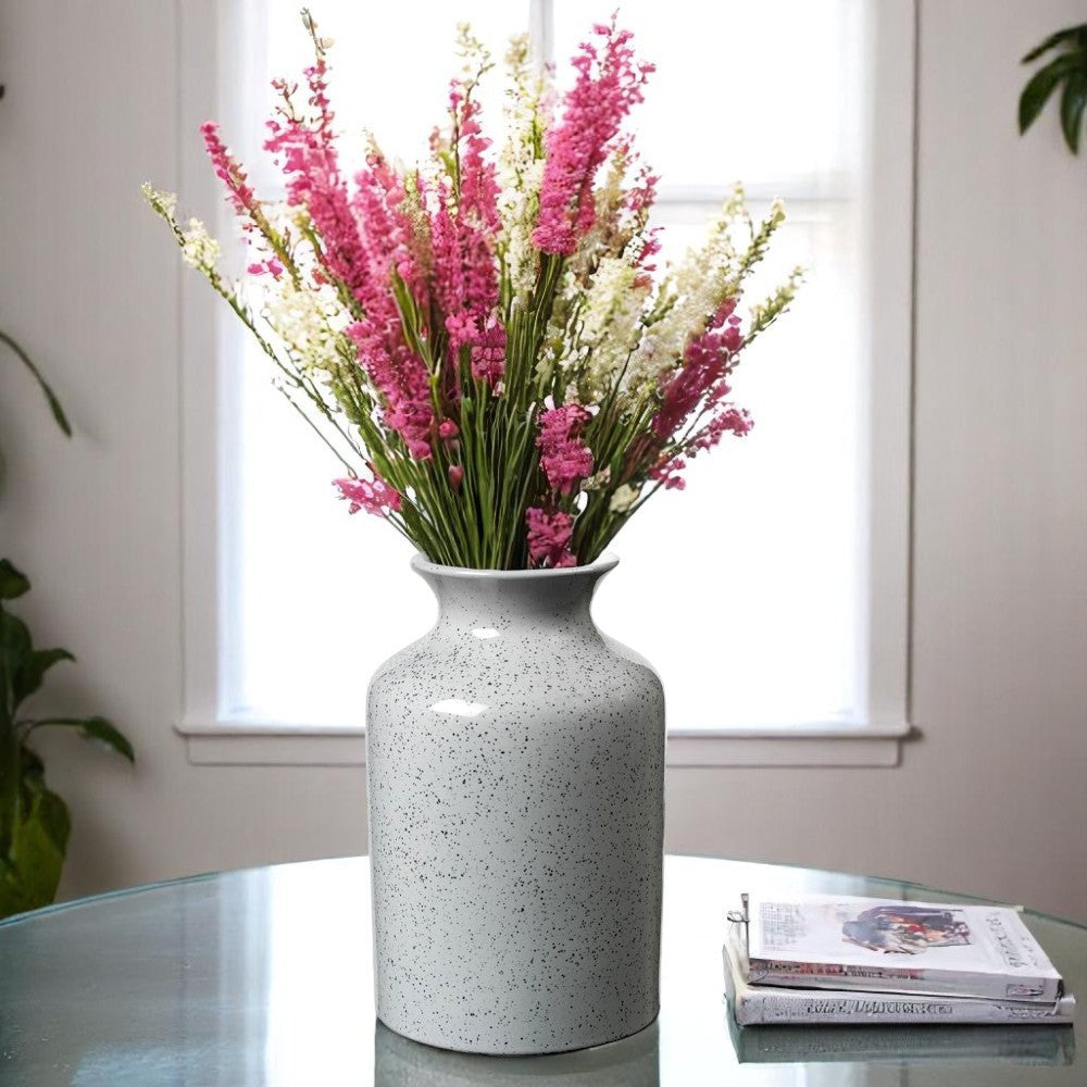 Ceramic Speckled Vase - Grey