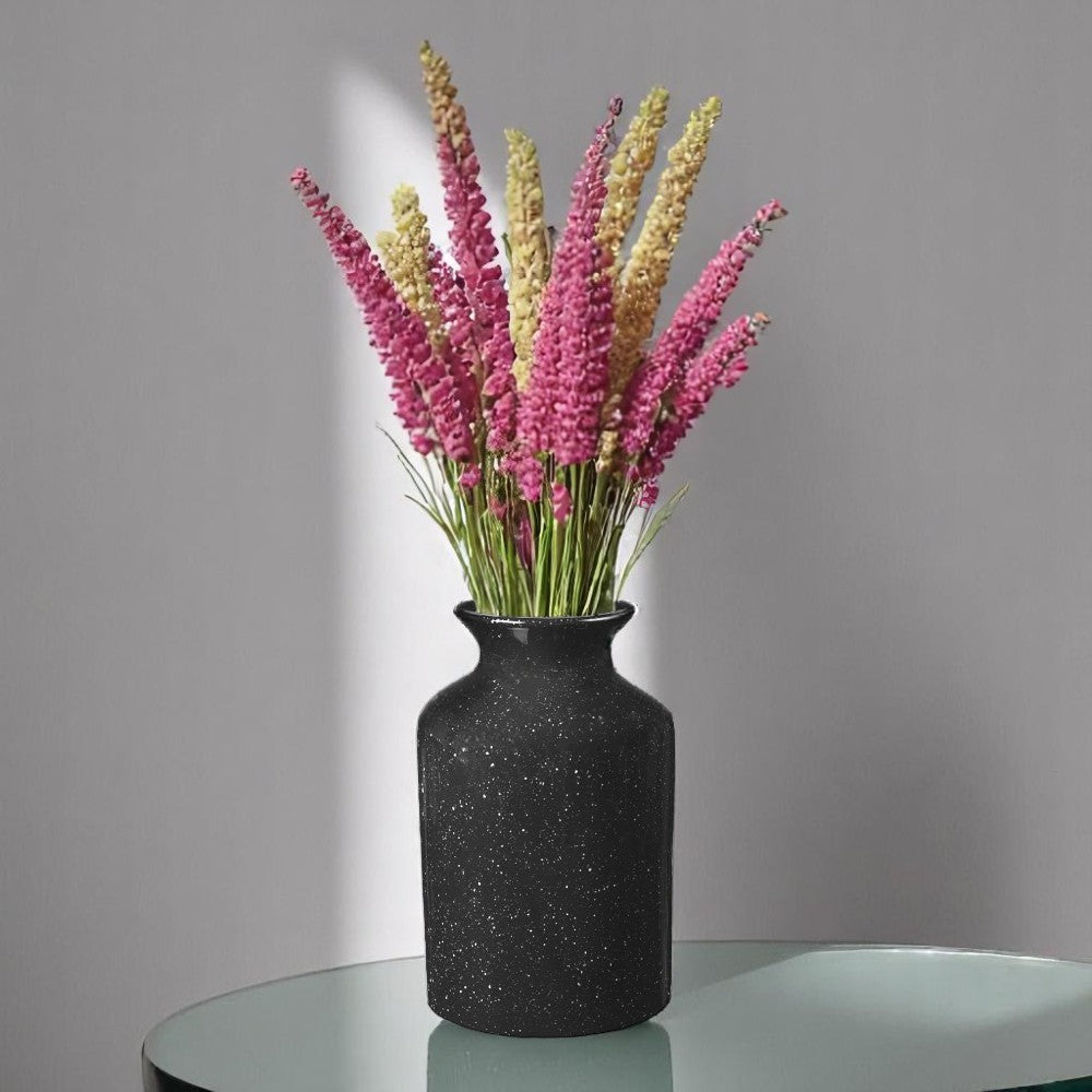 Ceramic Speckled Vase - Black