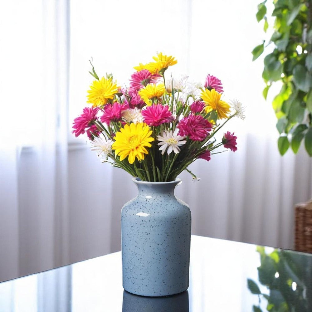 Ceramic Speckled Vase - Blue