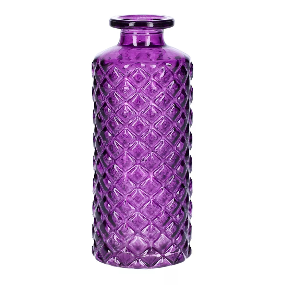 Slender Glass Bud Vase - Purple