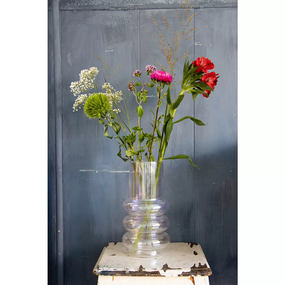 Pearlescent Round Glass Vase