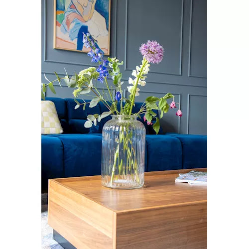 Large Ribbed Jar Vase - H25cm