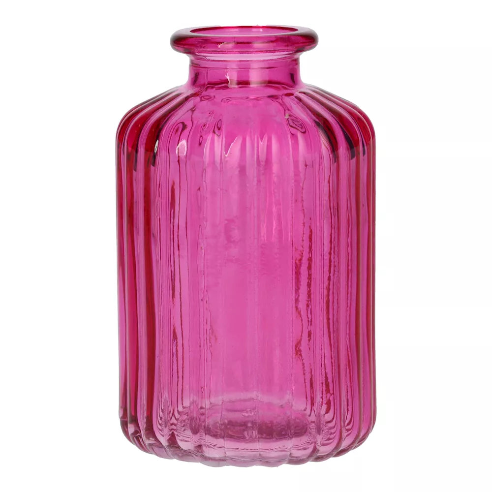 Mini Ribbed Bud Vase - Fuchsia