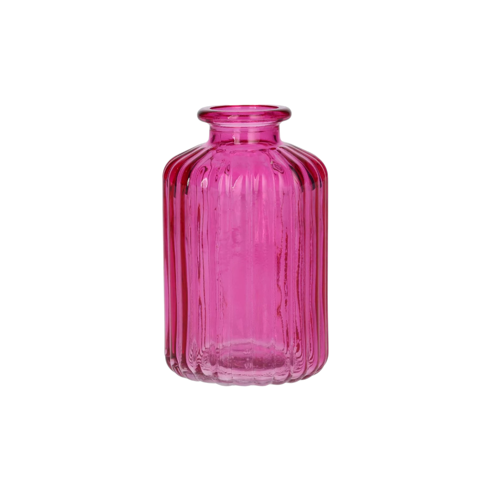 Mini Ribbed Bud Vase - Fuchsia