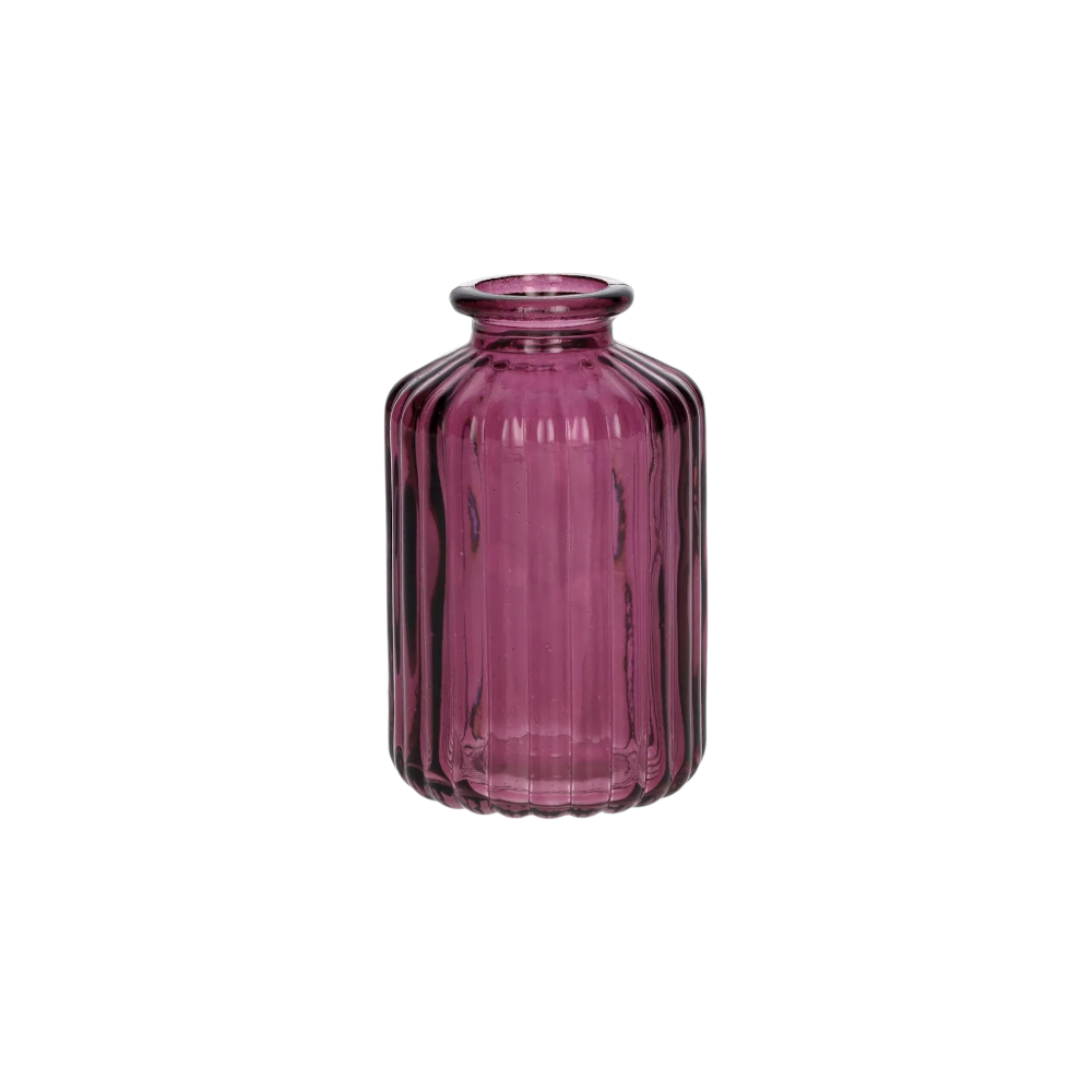 Mini Ribbed Bud Vase - Aubergine