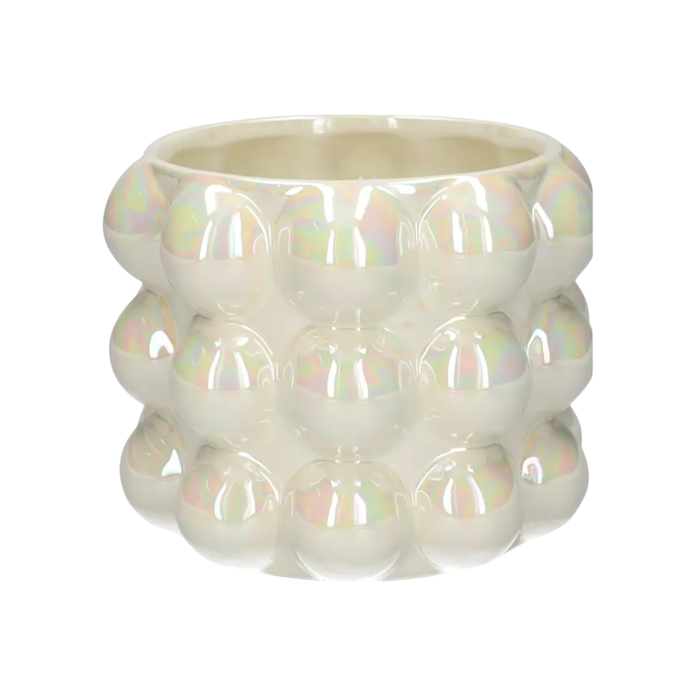 Pearl Finish Ceramic Bubble Pot - Sand