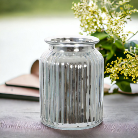 Metallic Silver Jar Vase