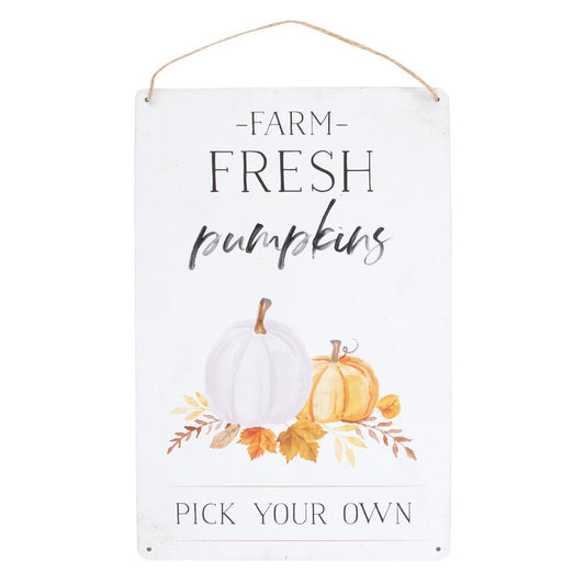 Farm Fresh Pumpkins Hanging Sign