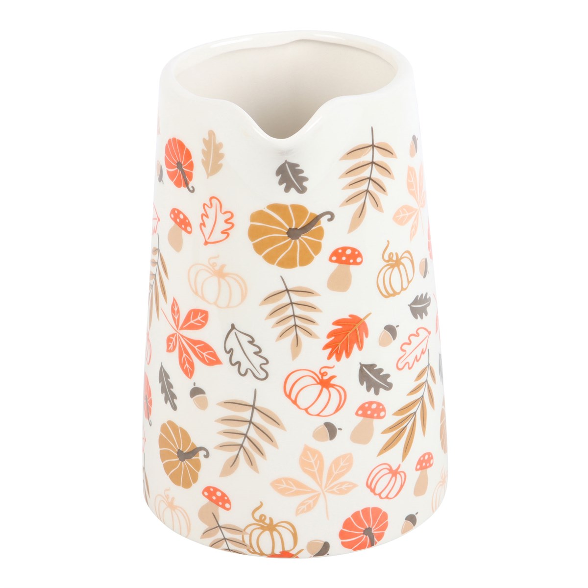 Autumn Leaves and Pumpkins Ceramic Flower Jug Vase