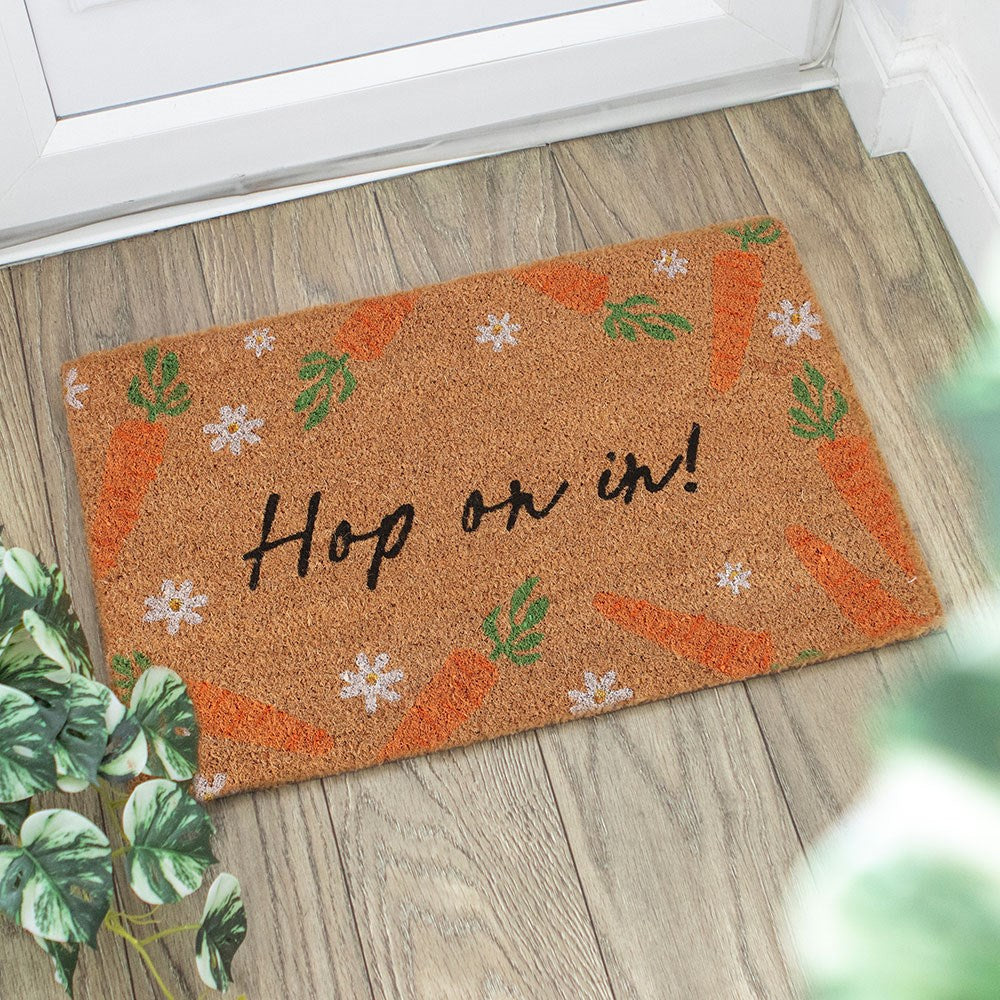 Natural Hop on In Coir Doormat