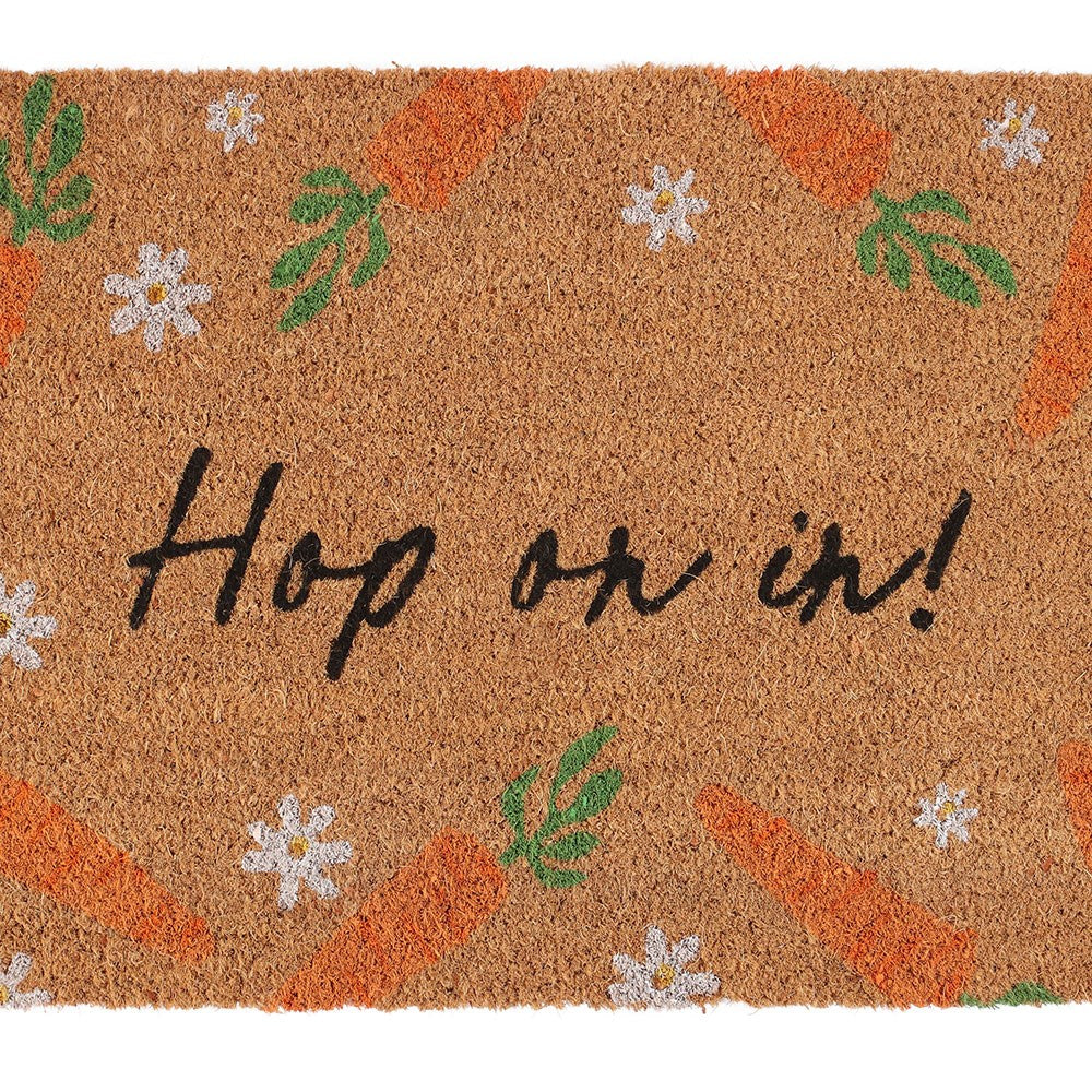Natural Hop on In Coir Doormat