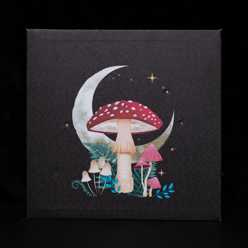 Forest Mushroom Light up Canvas Plaque