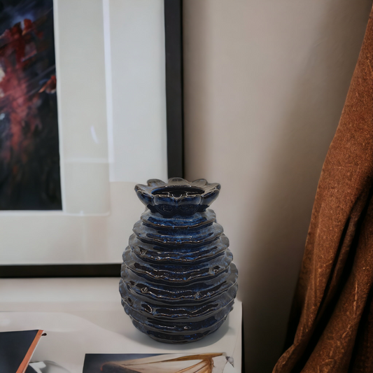 Fiori Blue Vase 15 cm