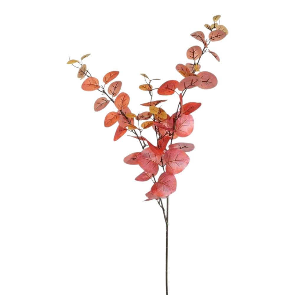 Artificial Red/Orange Eucalyptus Foliage Stem 100cm