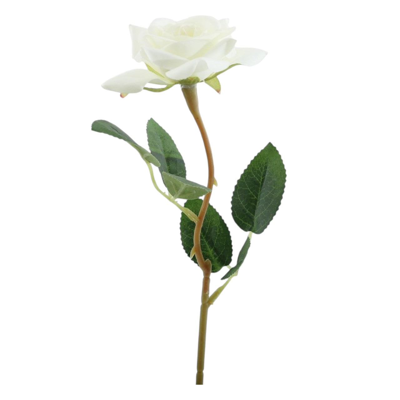 Artificial White Rose Stem (8cm Head)