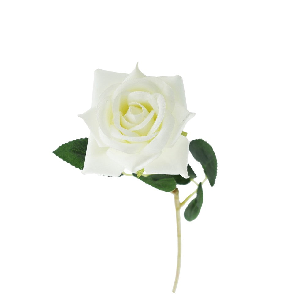 Artificial White Rose Stem (8cm Head)