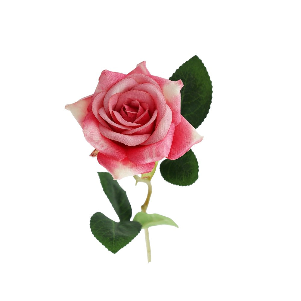 Artificial Dark Pink Rose Stem (8cm Head)
