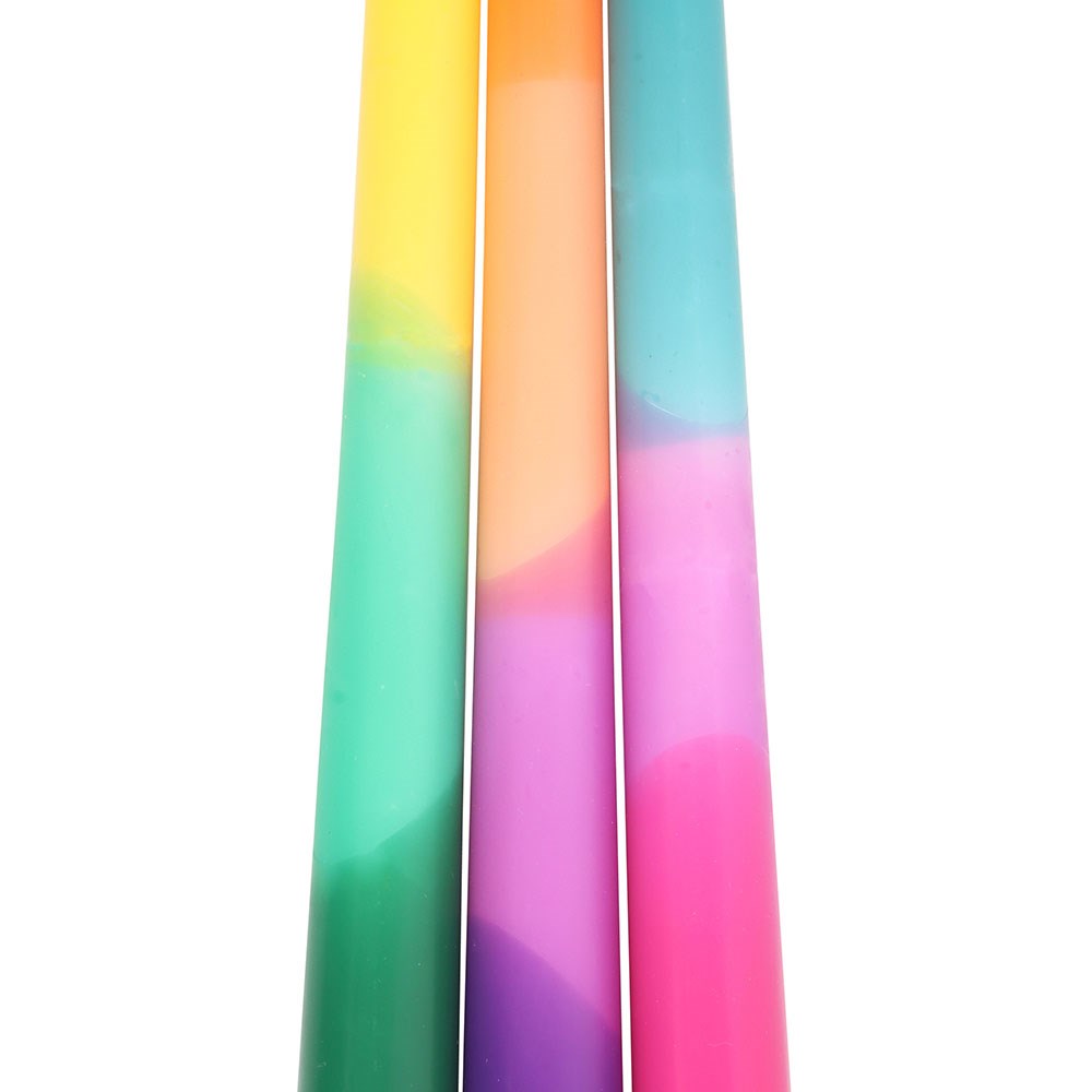 Set of 3 Dipped Aura Energy Taper Candles