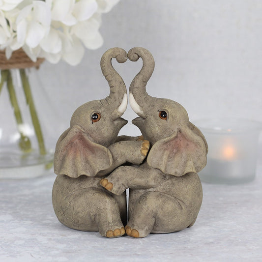 Elephant Embrace Couple Ornament