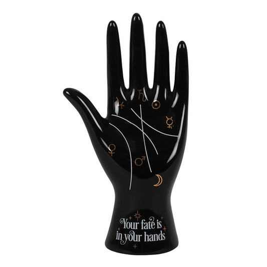 Ceramic Palmistry Hand Ornament Black