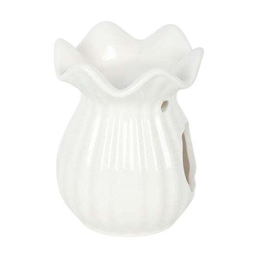 White Pleated Flare Oil Burner
