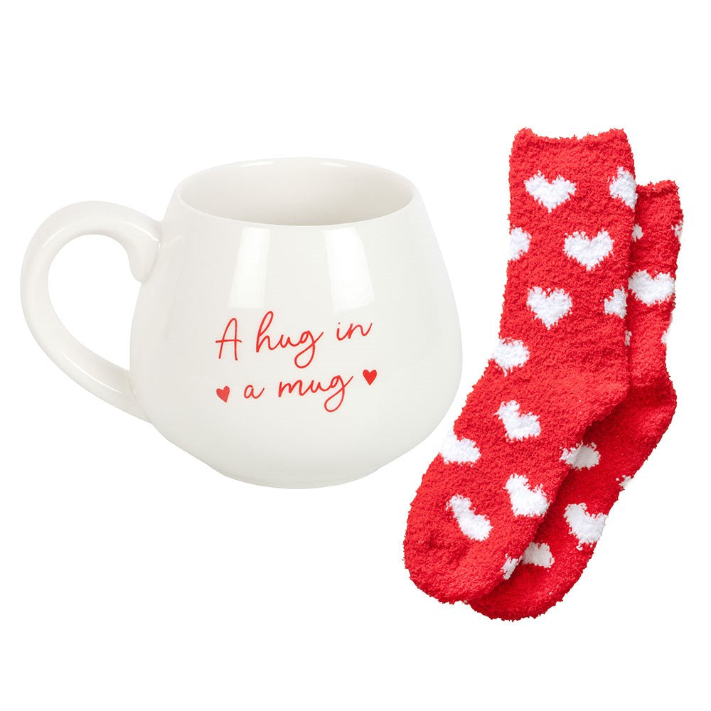 Hug in a Mug and Heart Socks Set