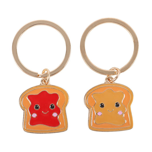 Set of 2 Peanut Butter and Jelly Keyrings
