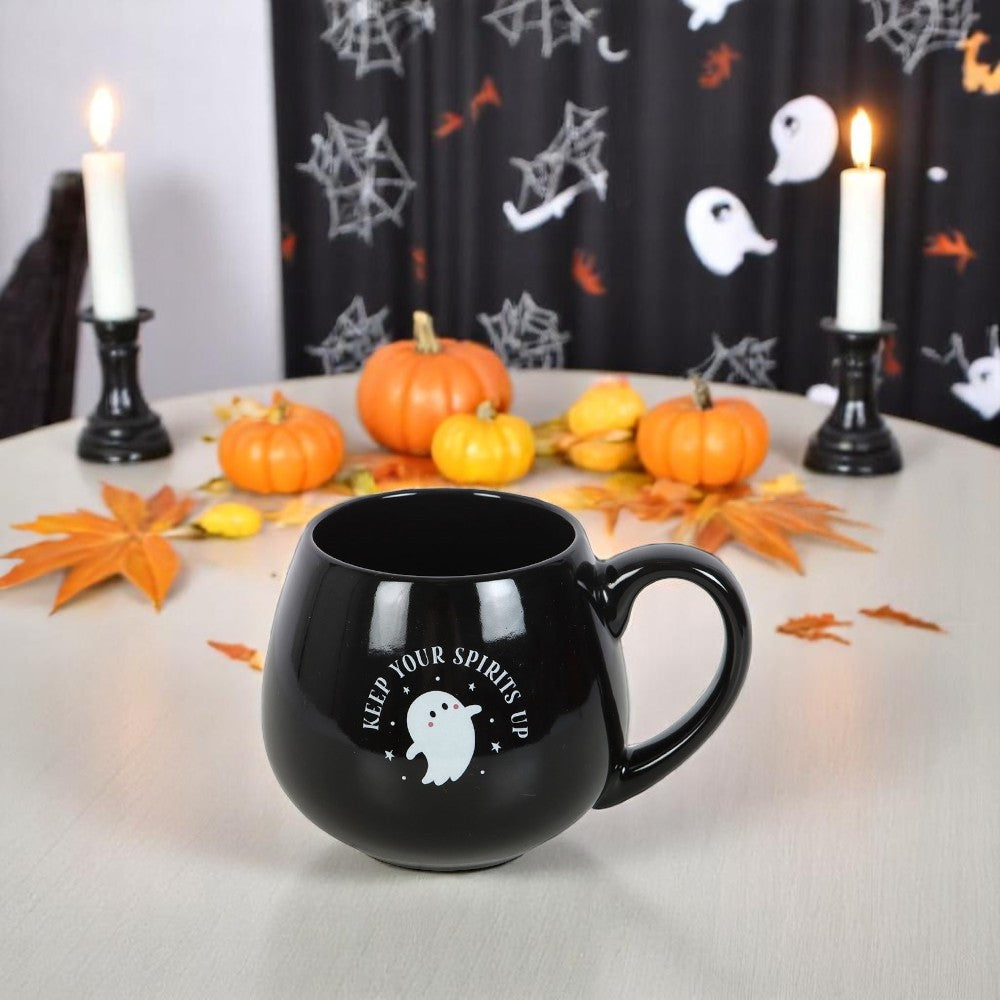 Keep Your Spirits Up Rounded Ghost Mug