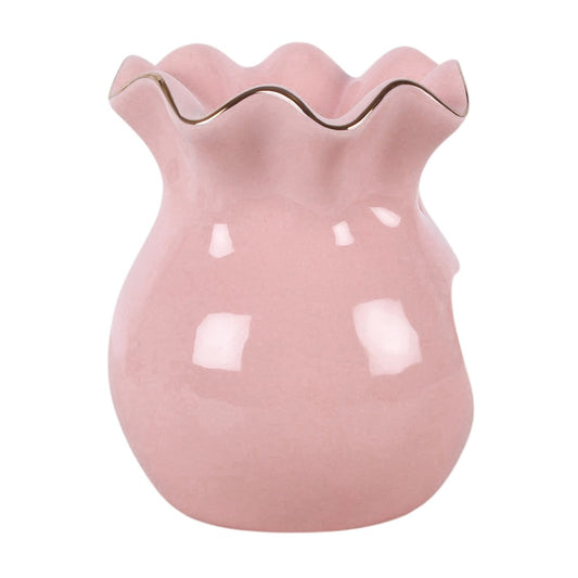 Pink Fluted Oil Burner and Wax Warmer