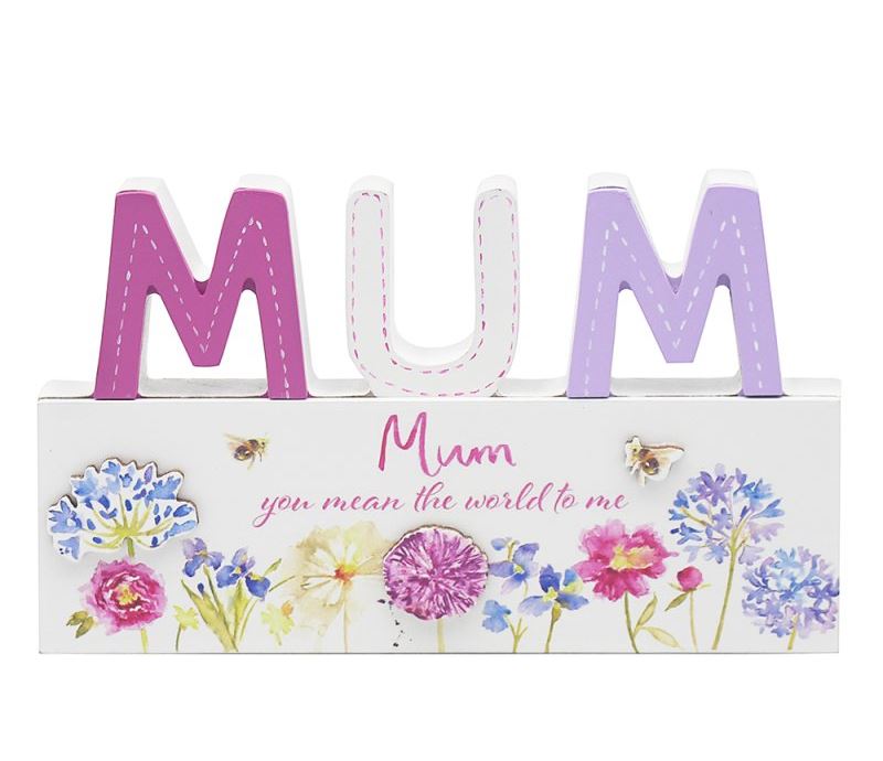 Mum Standing Heart Plaque