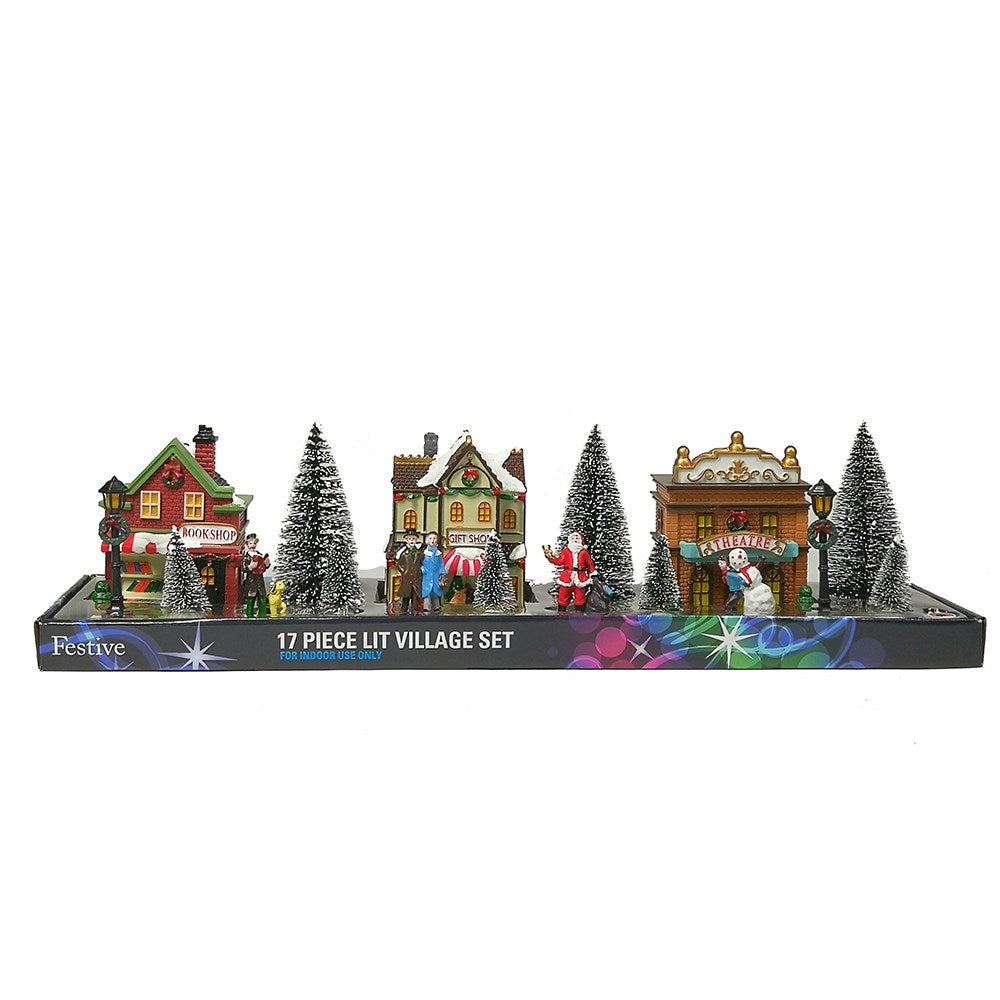 Christmas Street Scene Light-Up Decorations