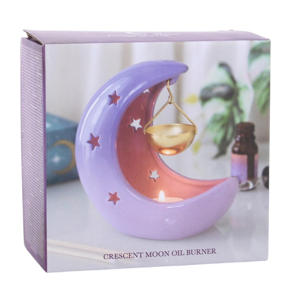 Purple Pastel Crescent Moon Hanging Oil Burner