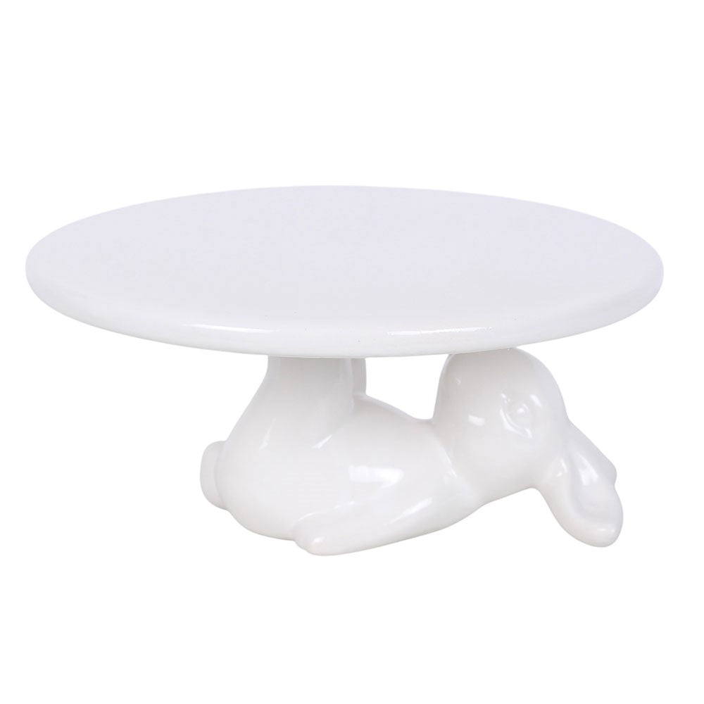 White Bunny Rabbit Cake Stand