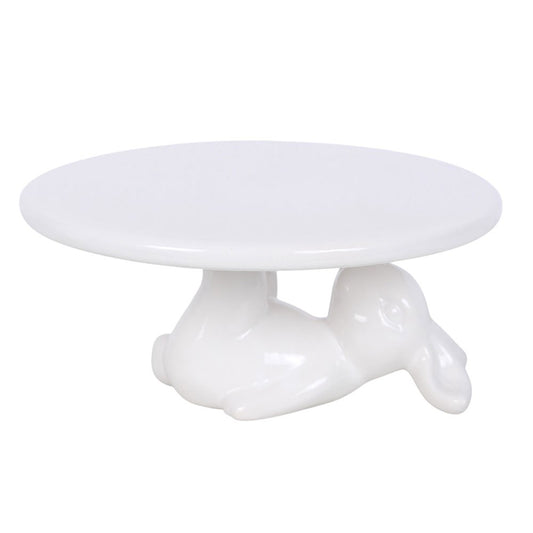 White Bunny Rabbit Cake Stand