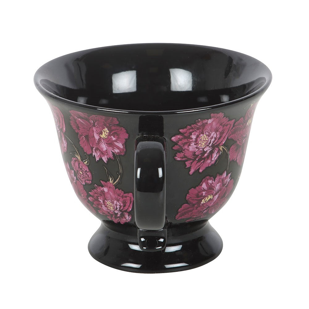 Dark Romance Floral Print Teacup